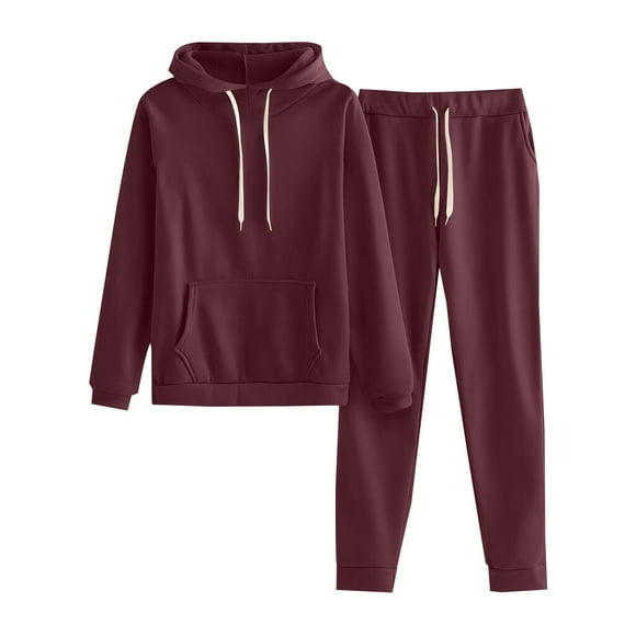 FADAACAI Women's Sweat Suits 2 Piece Set,Set For Women 2 Piece Tracksuit Sweatshirt and Jogging Sweatpants Suit,Joggers for Women 2 Piece Set,Two Piece Sets for Women Fall Red 3XL Clearance!