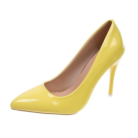 Women s Fashion Stiletto Heels Shoes Simple Sexy Closed Toe High Heeled Slip-on Dress Pumps for Work