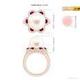 thumbnail image 5 of ANGARA Freshwater Cultured Pearl Floral Ring with Rubies in 14K Rose Gold for Women | June Birthstone, Birthday, Anniversary, Jewelry Gift for Women | Pearl Ring, 5 of 8