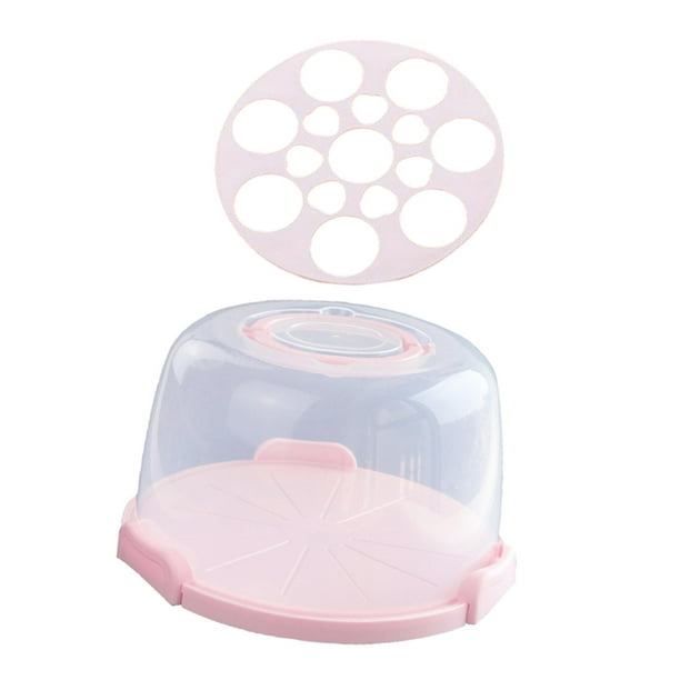 Porta tartas con tapa y asa, contenedor para cupcakes, caja portátil para tartas 8 pulgadas con rejilla