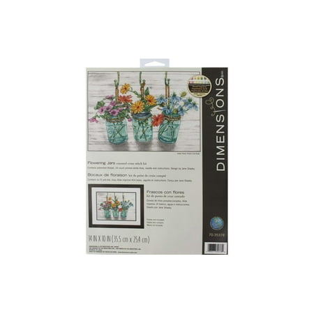 UPC: 0088677353780 | Simplicity Flowering Jars Counted Cross Stitch Kit by Dimensions  1 Each