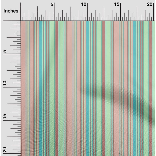 oneOone Georgette Viscose Fabric Multicolor Stripe Decor Fabric Printed BTY 42 Inch Wide