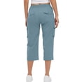 thumbnail image 3 of Women's Cargo Capris Hiking Pants - High Waist, Drawstring, Loose Fit, Capri Length, Pockets, Casual Summer Sweatpants, 3 of 5