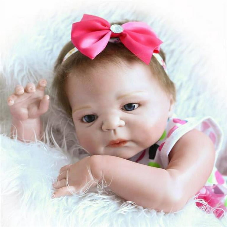 23'' Lifelike Reborn Baby Dolls Vinyl Newborn Toddler Girl Doll