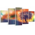 thumbnail image 2 of Dandelion Flower on Orange Background - Floral Canvas Art Print, 2 of 3