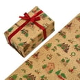 thumbnail image 4 of CoreLiving Rustic Kraft Christmas Wrapping Paper with Vintage Winter Houses, Trees, and Red Cars, Eco-Friendly Holiday Gift Wrap for Cozy Presents, 1 Roll, 4 of 10