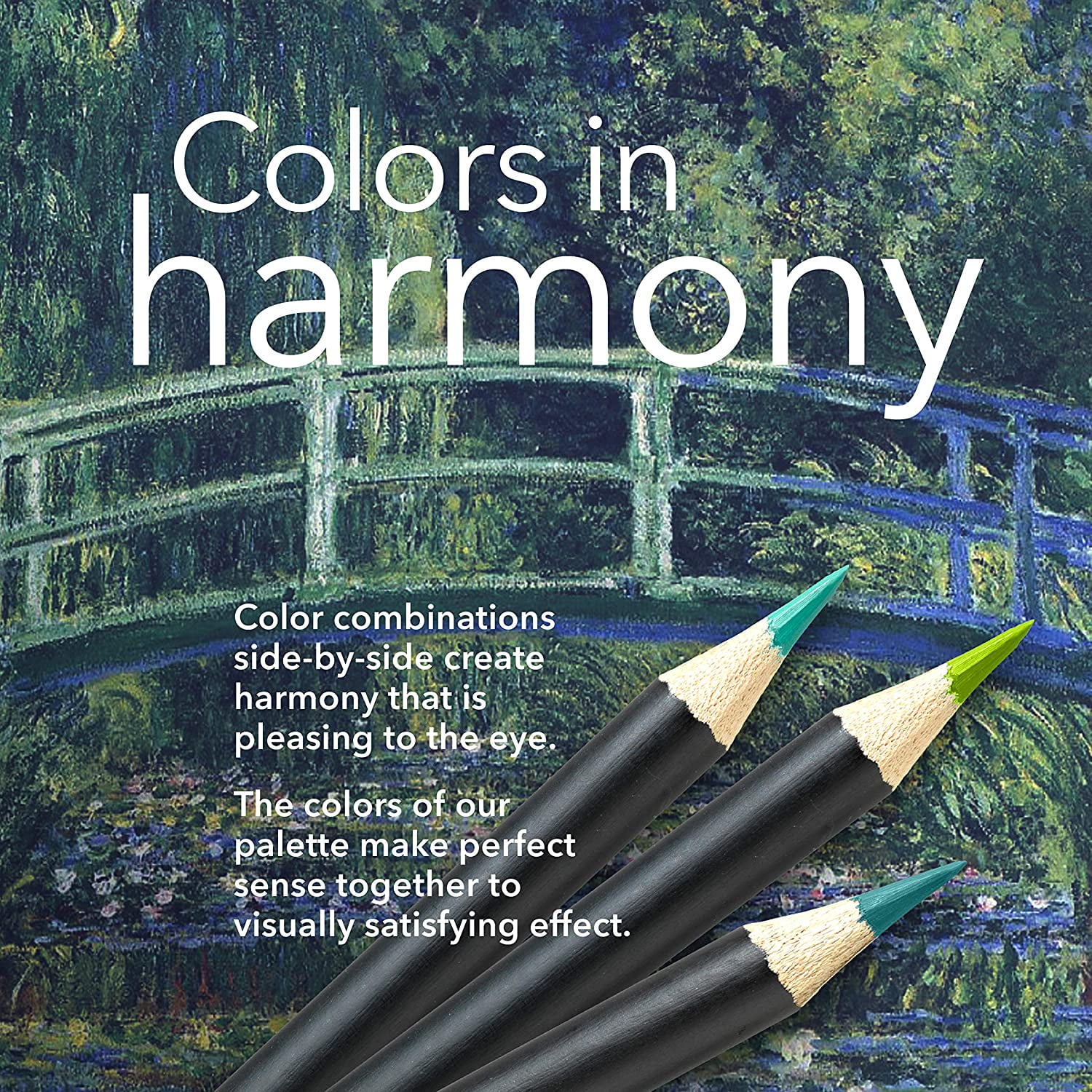 Castle Art Supplies Monet Themed 24 Colored Pencil Set in Tin Box