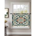thumbnail image 2 of Sheer Curtains 45 Inch Length, Teal Green Boho Boho Semi Sheer Curtains Light Filtering Window Treatment, Abstract Medieval Vintage Floral Privacy Voile Drapes for Living Room Bedroom 52x45 Inch, 2 of 7