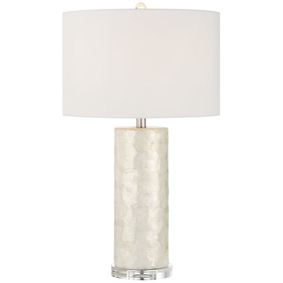 Marcus 27 1/2" High Textured White Cylinder 3-Way Table Lamp