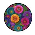 thumbnail image 2 of 36.2 Inch Round Floor Mat Colorful Blooming Flowers Carpet Decor Rug for Living Room Bedroom, 2 of 6