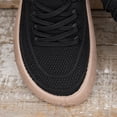thumbnail image 4 of Women Breathable Knit Slip On Sneakers, Lace Up Walking Shoes, Lightweight Thick Platform Non Slip Comfort Casual Running Trainers Black 8.5(41), 4 of 8