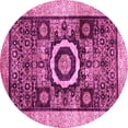 thumbnail image 1 of Ahgly Company Indoor Round Abstract Pink Modern Area Rugs, 3' Round, 1 of 4