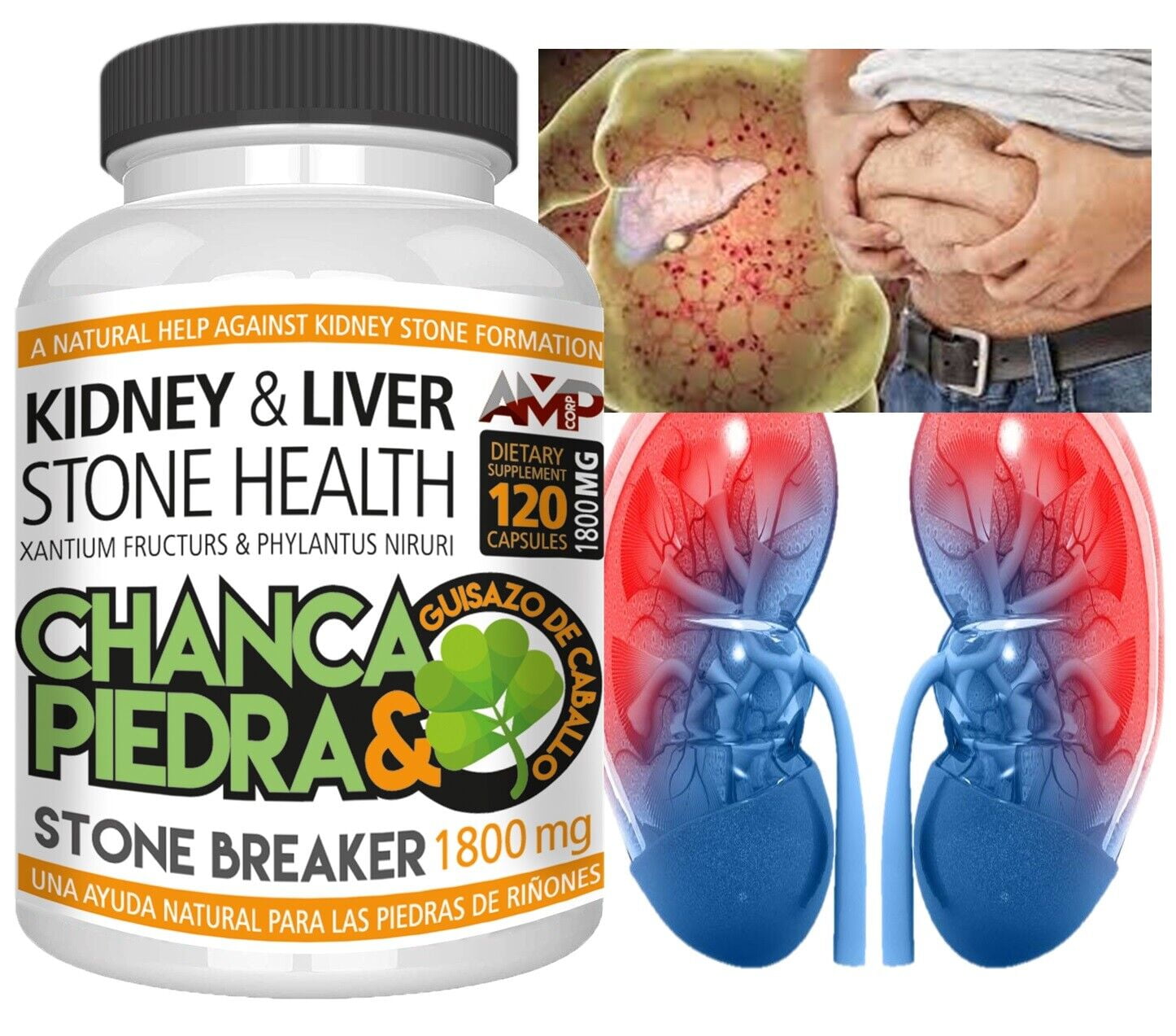 Chanca Piedra Phyllanthus gallblader Kidney Stone Breaker liver Gallstones Pill 120 Capsules