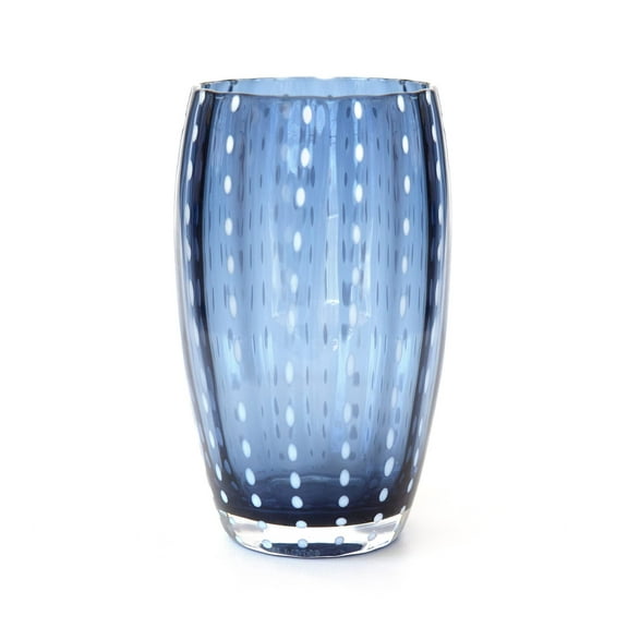 Zafferano Perle Beverage Blue/Grey Set of 2 16 Fl Ozs, 5.3" Height, Colored Murano Glass