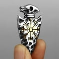 thumbnail image 2 of Fachoice Odin Arrowhead Pendant for Men Vegvisir Spear Head Necklace, Viking Compass Spear Necklace Men’s Norse Compass Arrow Jewelry Punk Helm of Awe Amulet Charm Necklace, 2 of 5