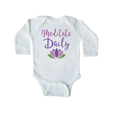 

Inktastic Meditation Resolution Meditate Daily Gift Baby Girl Long Sleeve Bodysuit