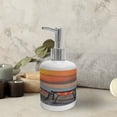 thumbnail image 3 of Ambesonne Nature Soap Dispenser & Toothbrush Holder Set, Beach with Colorful Sky, 2 Pcs, Orange Red Grey, 3 of 6