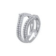 thumbnail image 2 of Round Shape White Cubic Zirconia Chevron Two Row Enhancer Guard 14K White Gold Ring Size - 6, 2 of 3