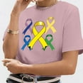 thumbnail image 4 of UANWENN T-shirts Décontractés pour Femmes avec Imprimé de Ruban de Sensibilisation au Cancer, Manches Courtes, Col Rond, Style Basique pour un Usage Quotidien, T-Shirts Surdimensionnés pour Femmes, Haut Athlétique à Manches Courtes, Haut Ample pour Femmes, 4 of 4