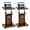 Brown + Black, variant on Costway Set of 2 Height Adjustable Standing Desk Mobile Podium w/Tilt Top & Door Cabinet
