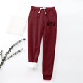 thumbnail image 2 of Gibobby Pantalones deportivos calientes para mujer Mujeres Halloween Impresión Otoño E Invierno Terciopelo Bolsillos Cálidos Cintura Elástica Pierna(Rojo,M), 2 of 3