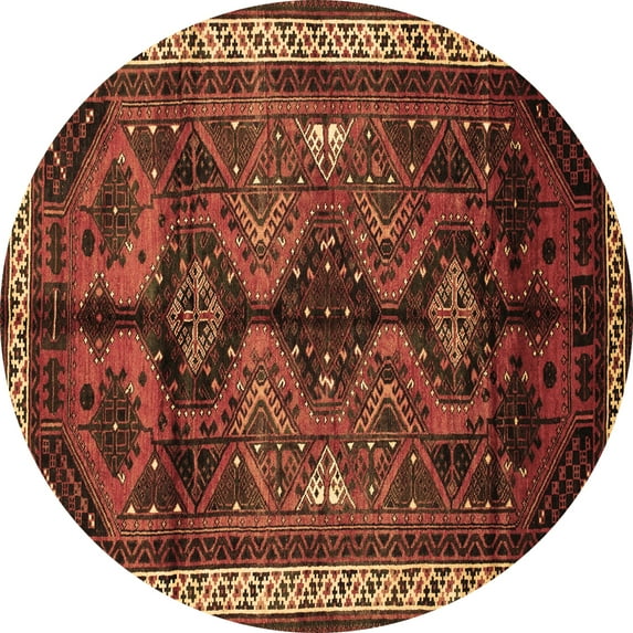 Ahgly Company Indoor Round Persian Brown Traditional Area Rugs, 5' Round