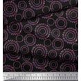 thumbnail image 3 of Soimoi Black Cotton Duck Fabric Dots & Circle Geometric Printed Fabric 1 Yard 42 Inch Wide, 3 of 3