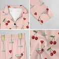 thumbnail image 6 of Top-kevin Pajama Sets for Womens Champagne Bottles Glasses Splashes Loose Button Down Long Sleeve Shirts And Pants Set, 6 of 12