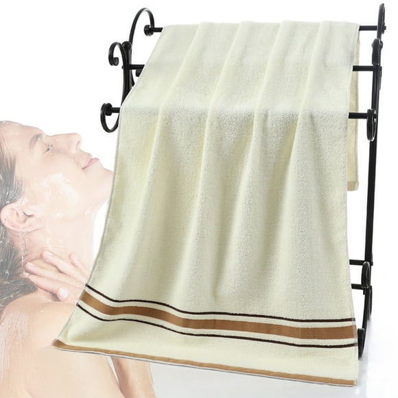 LSLJS White Stripe Dark Adult Patchwork Home Daily Use Large Bath Towel Towel, Cotton Bath Towels