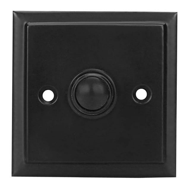 Campana De Puerta De Hierro Botón Pulsador Con Recubrimiento En Polvo Negro Campana De Puerta Cuadrada De Hierro Con Cable Botón Pulsador Acabado En Polvo Negro Campana De Puerta Decorativa Vintage Co