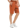 thumbnail image 5 of QPNGRP Men's Workout Stretch Shorts Casual Drawstring Elastic Zipper Pockets Caramel 36, 5 of 8