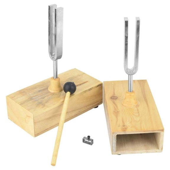 Diapasón, diapasón de viruta 440HZ con caja de resonador de madera y aldaba para diversos experiment