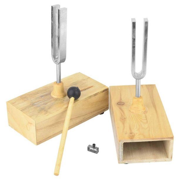 Diapasón, diapasón de viruta 440HZ con caja de resonador de madera y aldaba para diversos experiment