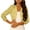 Yellow, variant on Women's Cropped Open-Front Knit Shrug - Lightweight Layering for Office & Casual Outings