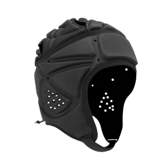 Dualoai Rugby Helmet Football Helmet Breathable Ultralight Headgear Rugby Cap Black