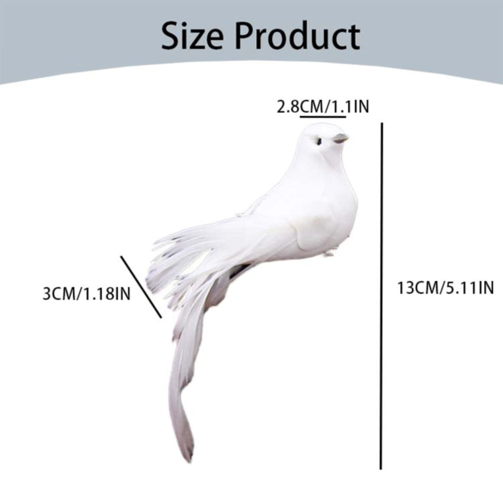 THHEIC Artificial Birds, Artificial White Doves Simulation Foam White Feathered Artificial Birds Doves Clip On Ornament for Christmas Tree Decorations, Wedding, Wreaths & Crafts