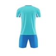 thumbnail image 5 of Amidoa Boys Summer Athletic 2 Piece Outfits Performance CrewNeck Short Sleeve and Elastic Waist Active Casual Short Kids Clothing Set Light Blue Size XS, 5 of 6