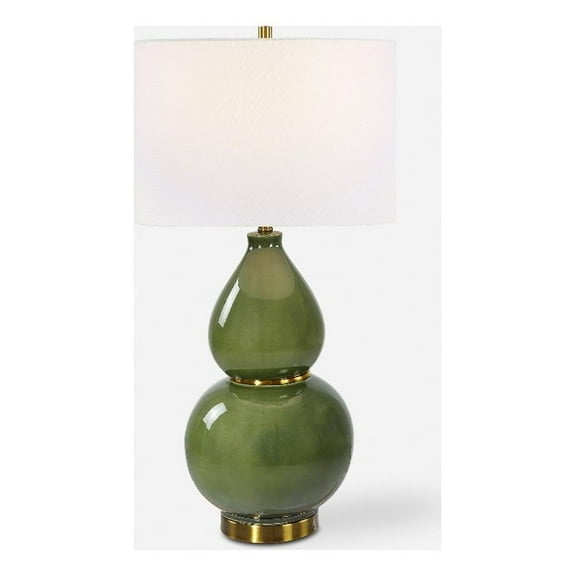 Bowery Hill Modern / Contemporary Ceramic Table Lamp in Green