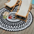 thumbnail image 4 of Nuu Garden Round Outdoor Rug 5*5 ft, Foldable Plaid Reversible Plastic Straw Patio Rug Mat for Decoration Clearance Indoors RV Backyard Deck Picnic Beach Trailer Camping, Black White, 4 of 10