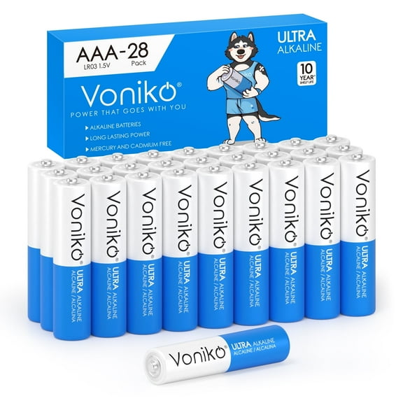 Voniko Alkaline AAA Batteries 28 Pack, 1.5 Volt Triple AAA Battery for Electronic Devices