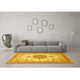 thumbnail image 3 of Ahgly Company Indoor Square Persian Yellow Traditional Area Rugs, 7' Square, 3 of 4