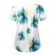 thumbnail image 3 of Pntutb, blusas con cuello en V y manga corta a la moda para mujer, blusa de bolsillo con estampado de uniforme de trabajo, tops Pntutb Pntutb-1976, 3 of 4