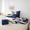 thumbnail image 6 of Homewish Botanical Plants Leaves Twin Bedding Sets 7-Piece for Female Men Women,Retro Vintage Aesthetic Bedding Comforter Set Microfiber,Mid Century Stripes Breathable Sheet Sets, 6 of 8