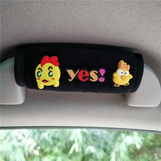 Protector De Reposabrazos De Techo De Coche Creativo Lindo Cubierta Protectora De Dibujos Animados Manija Interior Guantes De Tracción