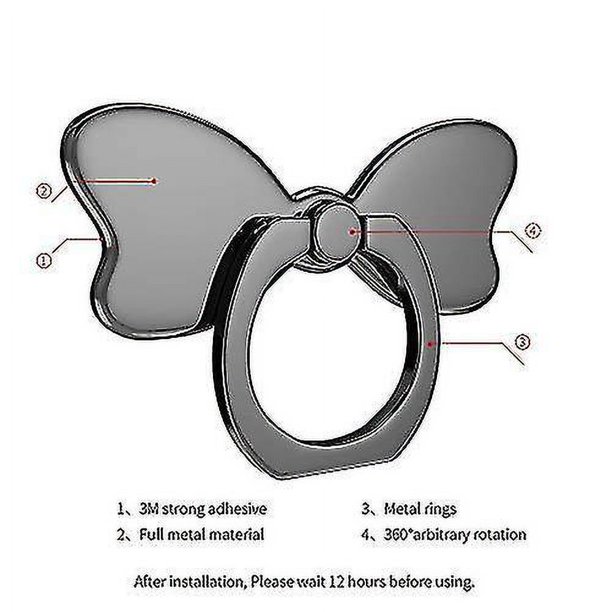 Soporte de anillo para teléfono móvil, rotación de 360 grados, soporte de anillo de dedo con lazo, agarre de anillo para teléfono, para teléfono