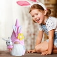 thumbnail image 4 of Jlong Easter Gnomes Decorations, Plush Spring Easter Bunny with Carrot Flowers Handmade Swedish Tomte Elf Stuffed Doll Rabbit Gifts Cute Easter Faceless Dwarf Bunny Household Ornaments, 4 of 7