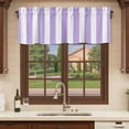 thumbnail image 6 of Purple Striped Curtain Valances for Windows, Kitchen Valance Window Treatments Panel 2 Pack, Modern Farmhouse Purple White Stripes Rod Pocket Short Curtains for Bathroom Bedroom 54 x 18 Inch, 6 of 8