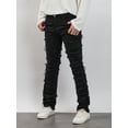 thumbnail image 6 of Yunliwuli Men's Regular Fit Stacked Jeans Patch Distressed Destroyed Straight Denim Pants Streetwear Clothes, 6 of 10