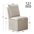 thumbnail image 5 of Usaint Upholstered Dining Chair with Casters and Storage, Fabric Rolling Desk Chair with Wheels for Home Office Living Room, Easy Assembly, Cream, 5 of 6