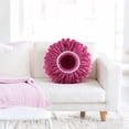 thumbnail image 2 of JWH Luxury Fuchsia 3D Sunflower Throw Pillow Ultra Soft Velvet Decorative Pillow for Bed Couch Living Room 14inch Round Floral Accent Cushion, 2 of 10